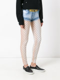 trompe-l'oeil denim short leggings