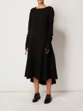 raw edge flared dress