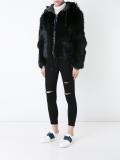 fur reversible hooded jacket