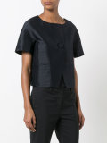 cropped collarless jacket 