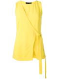 sleeveless wrap top