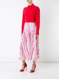 striped lace pleated skirt