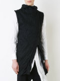 hand stitched asymmetric zipper vest