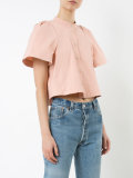 buttoned cropped blouse