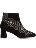 floral patch ankle boots