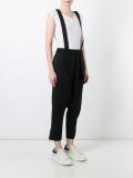 shoulder strap cropped trousers