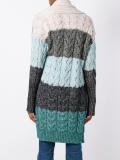 striped cable knit cardigan