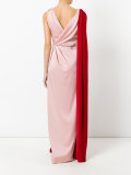 contrast sash evening gown