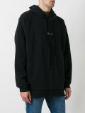 shredded trim printed hoodie 
