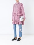 striped ruffle detail tunic top