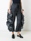 scallop ruffle cut-out trousers