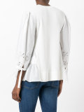 embroidered bi-material blouse