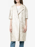brocade short sleeve coat