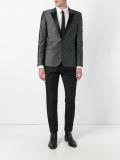 peaked lapel metallic blazer