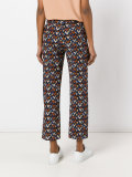 tile print cropped trousers