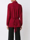 checked wrap-style shirt 