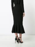 ruffled hem mid skirt