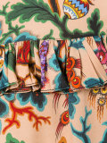 plants print longsleeved dress
