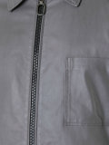 collared leather jacket