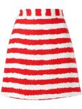 striped A-line skirt