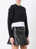 frill-hem knitted top