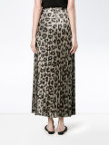 pleated glitter leopard print skirt