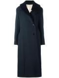 dislocated buttons belted coat