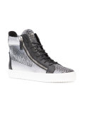 snake print high-top sneakers
