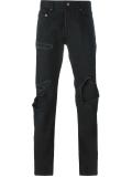 distressed straight leg jeans