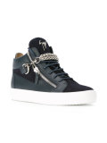 chain-trimmed mid-top trainers