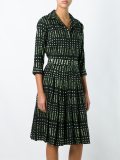 'leaves' print flared dress