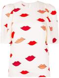 lips print blouse