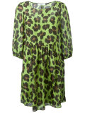 leopard print flared dress