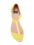 floral applique flat sandals