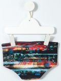 printed swim trunks