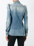 puff sleeve denim shirt