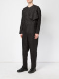 collarless zipped jumpsuit