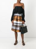 metallic A-line skirt