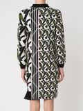 geometric pattern knit dress