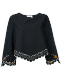 floral hem blouse