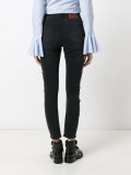 Birds of Paradise embroidered cropped jeans