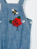 embroidered denim dungarees