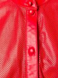 perforated collarless shirt