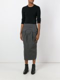 pocket detail fitted skirt