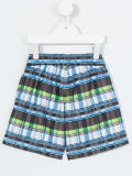 checked swim shorts 