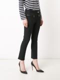zipped pocket cropped trousers