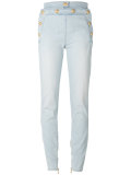decorative button skinny jeans
