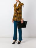 three-dimensional checked sleeveless jacket