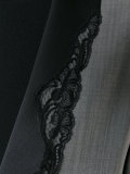 lace trim pinstriped blazer