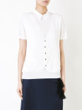 shortsleeved buttoned knitted blouse